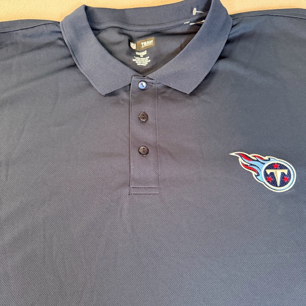 NFL Team Apparel-Tennessee Titans NFL-Men's Navy Blue Polo Shirt- Big & Tall 6XL